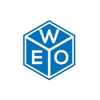 weo-Buchstaben-Logo-Design auf schwarzem Hintergrund. weo kreatives Initialen-Buchstaben-Logo-Konzept. weo Briefgestaltung. vektor