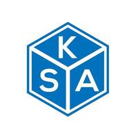 ksa-Buchstaben-Logo-Design auf schwarzem Hintergrund. ksa kreatives Initialen-Buchstaben-Logo-Konzept. ksa-Briefgestaltung. vektor