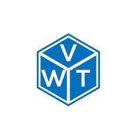 vwt-Brief-Logo-Design auf schwarzem Hintergrund. vwt kreative Initialen schreiben Logo-Konzept. vwt Briefgestaltung. vektor