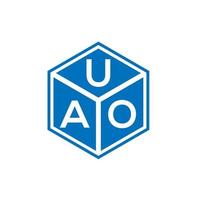 UAO-Brief-Logo-Design auf schwarzem Hintergrund. uao kreatives Initialen-Buchstaben-Logo-Konzept. uao Briefgestaltung. vektor