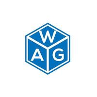 wag Brief Logo-Design auf schwarzem Hintergrund. wag kreative Initialen schreiben Logo-Konzept. Wag-Brief-Design. vektor