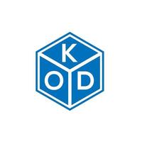 Kod-Buchstaben-Logo-Design auf schwarzem Hintergrund. Kod kreative Initialen schreiben Logo-Konzept. Kod-Buchstaben-Design. vektor