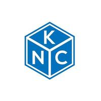 kc-Brief-Logo-Design auf schwarzem Hintergrund. knc kreative Initialen schreiben Logo-Konzept. knc Briefgestaltung. vektor