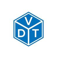 vdt-Brief-Logo-Design auf schwarzem Hintergrund. vdt kreative Initialen schreiben Logo-Konzept. vdt Briefgestaltung. vektor