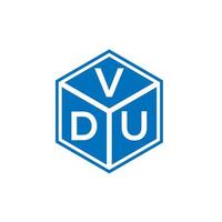 vdu-Brief-Logo-Design auf schwarzem Hintergrund. vdu kreatives Initialen-Buchstaben-Logo-Konzept. vdu Briefgestaltung. vektor