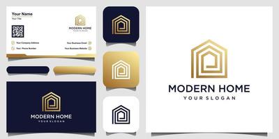 Logo moderner Hauptvektor für Bau, Haus, Immobilien, Gebäude, Eigentum. minimale fantastische trendige professionelle Logo-Design-Vorlage und Visitenkarten-Design vektor