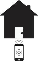 Smart Home mit WLAN und Smartphone-Symbol auf weißem Hintergrund. flacher Stil. Smart-Home-Symbol. Smart-Home-Konzept. vektor