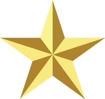 guld stjärnikon på vit bakgrund. guld stjärna elegant symbol. gyllene julstjärntecken. vektor