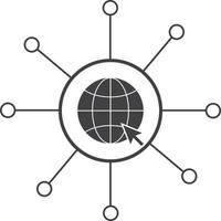 global nätverksanslutning ikon. affärsnätverk ikon. internet symbol. världsomspännande tecken. vektor