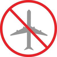 Verbotenes Flugzeug-Symbol auf weißem Hintergrund. flacher Stil. Rotes Verbotsschild Flugzeuge nicht fliegen. Kein Flugzonensymbol. vektor