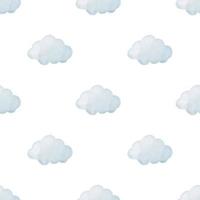 söta minimalistiska sömlösa mönster med blå moln. akvarell handritade illustration. perfekt för textil, tyger, omslagspapper, linne, inbjudningar, kort, tryck, barnkammare, omslag. vektor