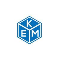 kem brev logotyp design på svart bakgrund. kem kreativa initialer brev logotyp koncept. kem bokstavsdesign. vektor