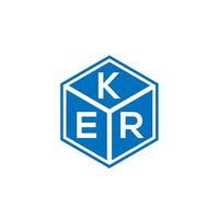 ker brev logotyp design på svart bakgrund. ker kreativa initialer brev logotyp koncept. ker bokstavsdesign. vektor