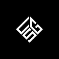Usg-Brief-Logo-Design auf schwarzem Hintergrund. usg kreative Initialen schreiben Logo-Konzept. usg Briefgestaltung. vektor