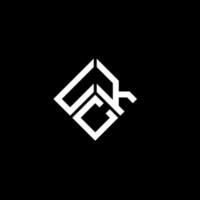 uck-Buchstaben-Logo-Design auf schwarzem Hintergrund. uck kreative Initialen schreiben Logo-Konzept. uck Briefgestaltung. vektor