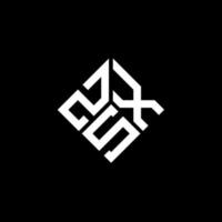 zsx-Buchstaben-Logo-Design auf schwarzem Hintergrund. zsx kreatives Initialen-Buchstaben-Logo-Konzept. zsx Briefdesign. vektor