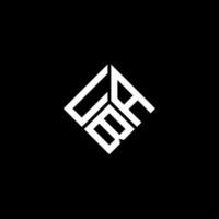 uba-Buchstaben-Logo-Design auf schwarzem Hintergrund. uba kreatives Initialen-Brief-Logo-Konzept. uba-Briefgestaltung. vektor
