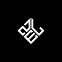 zel-Buchstaben-Logo-Design auf schwarzem Hintergrund. zel kreative Initialen schreiben Logo-Konzept. zel Briefdesign. vektor