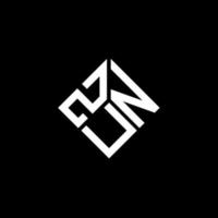 zun-Brief-Logo-Design auf schwarzem Hintergrund. zun kreative Initialen schreiben Logo-Konzept. zun Briefgestaltung. vektor
