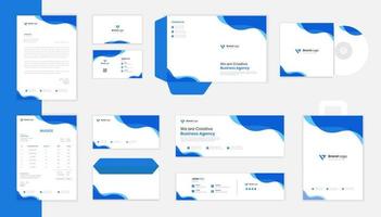 kreatives Firmenbriefpapier-Designset, buntes Briefkopfdesign für Unternehmen, Rechnung, Umschlagvektor
