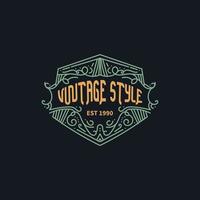 Vintage-Logo-Vorlage oder Retro-Logo-Vorlage vektor