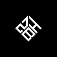 zbh brev logotyp design på svart bakgrund. zbh kreativa initialer bokstavslogotyp koncept. zbh bokstavsdesign. vektor