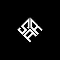 sar-Buchstaben-Logo-Design auf schwarzem Hintergrund. sar kreative Initialen schreiben Logo-Konzept. sar-Briefgestaltung. vektor