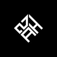 zah brev logotyp design på svart bakgrund. zah kreativa initialer brev logotyp koncept. zah bokstavsdesign. vektor
