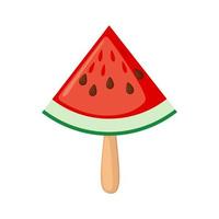 Wassermelonen-Eis am Stiel-Symbol im flachen Stil isoliert auf weißem Hintergrund. Süßes Sommereis. Vektor-Illustration. vektor
