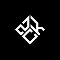 zck brev logotyp design på svart bakgrund. zck kreativa initialer brev logotyp koncept. zck bokstavsdesign. vektor