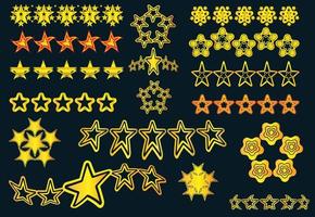 fem stjärnor logotyp, klistermärke, ikon och t-shirt designmall vektor