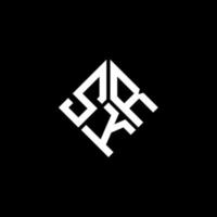 skr-Buchstaben-Logo-Design auf schwarzem Hintergrund. skr kreative Initialen schreiben Logo-Konzept. skr Briefgestaltung. vektor