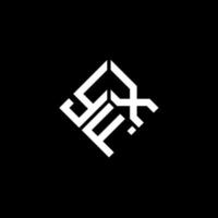 yfx-Buchstaben-Logo-Design auf schwarzem Hintergrund. yfx kreative Initialen schreiben Logo-Konzept. yfx-Buchstaben-Design. vektor