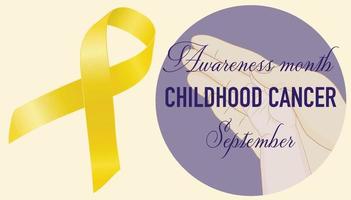 gult band på en gul bakgrund. barncancer medvetenhet månad. firas årligen i september. vektor illustration