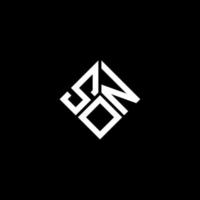 Sohn-Brief-Logo-Design auf schwarzem Hintergrund. Sohn kreative Initialen Brief Logokonzept. Sohn Briefgestaltung. vektor