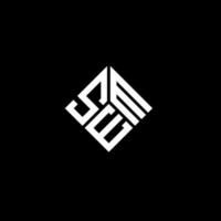 SEM-Brief-Logo-Design auf schwarzem Hintergrund. sem kreatives Initialen-Buchstaben-Logo-Konzept. SEM-Briefgestaltung. vektor