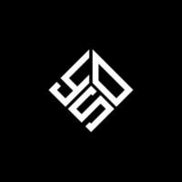 YSO-Brief-Logo-Design auf schwarzem Hintergrund. yso kreatives Initialen-Buchstaben-Logo-Konzept. yso Briefgestaltung. vektor
