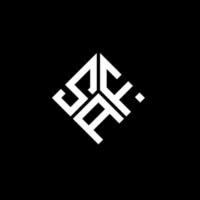 saf-Buchstaben-Logo-Design auf schwarzem Hintergrund. saf kreative Initialen schreiben Logo-Konzept. sichere Briefgestaltung. vektor