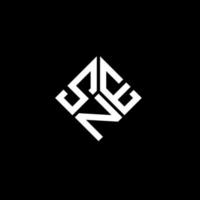 Sne-Brief-Logo-Design auf schwarzem Hintergrund. sne kreative Initialen schreiben Logo-Konzept. Sne-Briefgestaltung. vektor