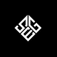 Seg-Brief-Logo-Design auf schwarzem Hintergrund. seg kreatives Initialen-Buchstaben-Logo-Konzept. Seg-Buchstaben-Design. vektor