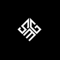 smg-Brief-Logo-Design auf schwarzem Hintergrund. smg kreative Initialen schreiben Logo-Konzept. smg-Briefgestaltung. vektor