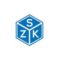 szk-Buchstaben-Logo-Design auf schwarzem Hintergrund. szk kreative Initialen schreiben Logo-Konzept. szk Briefgestaltung. vektor