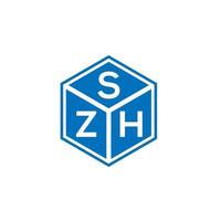 szh-Buchstaben-Logo-Design auf schwarzem Hintergrund. szh kreative Initialen schreiben Logo-Konzept. szh Briefgestaltung. vektor