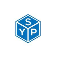 syp-Brief-Logo-Design auf schwarzem Hintergrund. syp kreative Initialen schreiben Logo-Konzept. syp Briefdesign. vektor