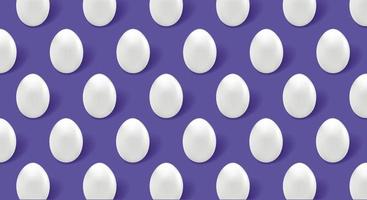 weiße eier, eimuster auf violettem hintergrund in sehr peri-stil, kopierraum. Vektor-Illustration vektor