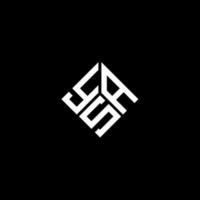 YSA-Brief-Logo-Design auf schwarzem Hintergrund. ysa kreatives Initialen-Buchstaben-Logo-Konzept. ysa Briefgestaltung. vektor
