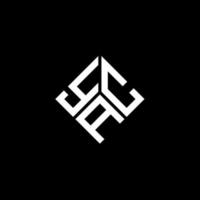 yac-Buchstaben-Logo-Design auf schwarzem Hintergrund. yac kreative Initialen schreiben Logo-Konzept. Yac-Buchstaben-Design. vektor