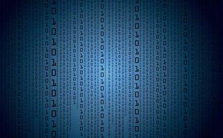 Binärcode-Hintergrund. digitale Binärdaten mit Streaming-Digitalcode. futuristischer Cyberspace. konzept der codierung oder hacker. Kryptodaten, dunkelblauer Hintergrund mit Farbverlauf. vektor