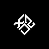 Xdz-Brief-Logo-Design auf schwarzem Hintergrund. xdz kreative Initialen schreiben Logo-Konzept. xdz Briefgestaltung. vektor