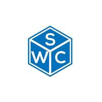 SWC-Brief-Logo-Design auf schwarzem Hintergrund. swc kreative Initialen schreiben Logo-Konzept. SWC Briefgestaltung. vektor